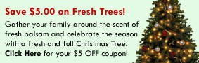 Save $5 on Fresh Trees
