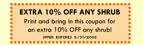 Extra 10% OFF Any Shrub