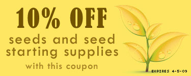 Save 10% on Seeds and Seed Starting Supplies