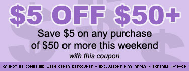 $5 OFF Any Purchase of $50 or More
