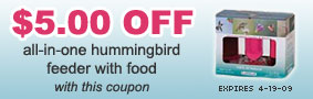$5.00 OFF All-In-One Hummingbird Feeder