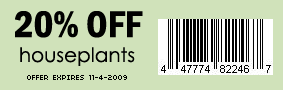20% OFF houseplants coupon