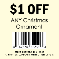 $1 OFF ANY Christmas ornament coupon