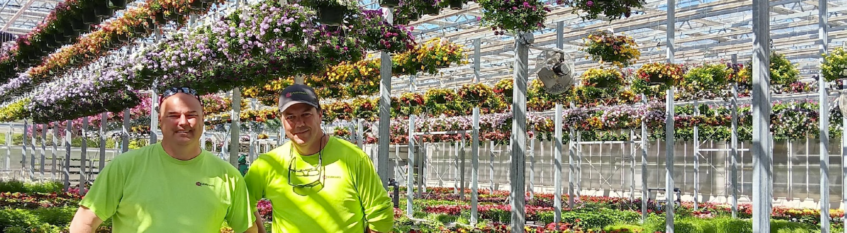 Tom and Andy Estabrook in the Pownal greenhouse