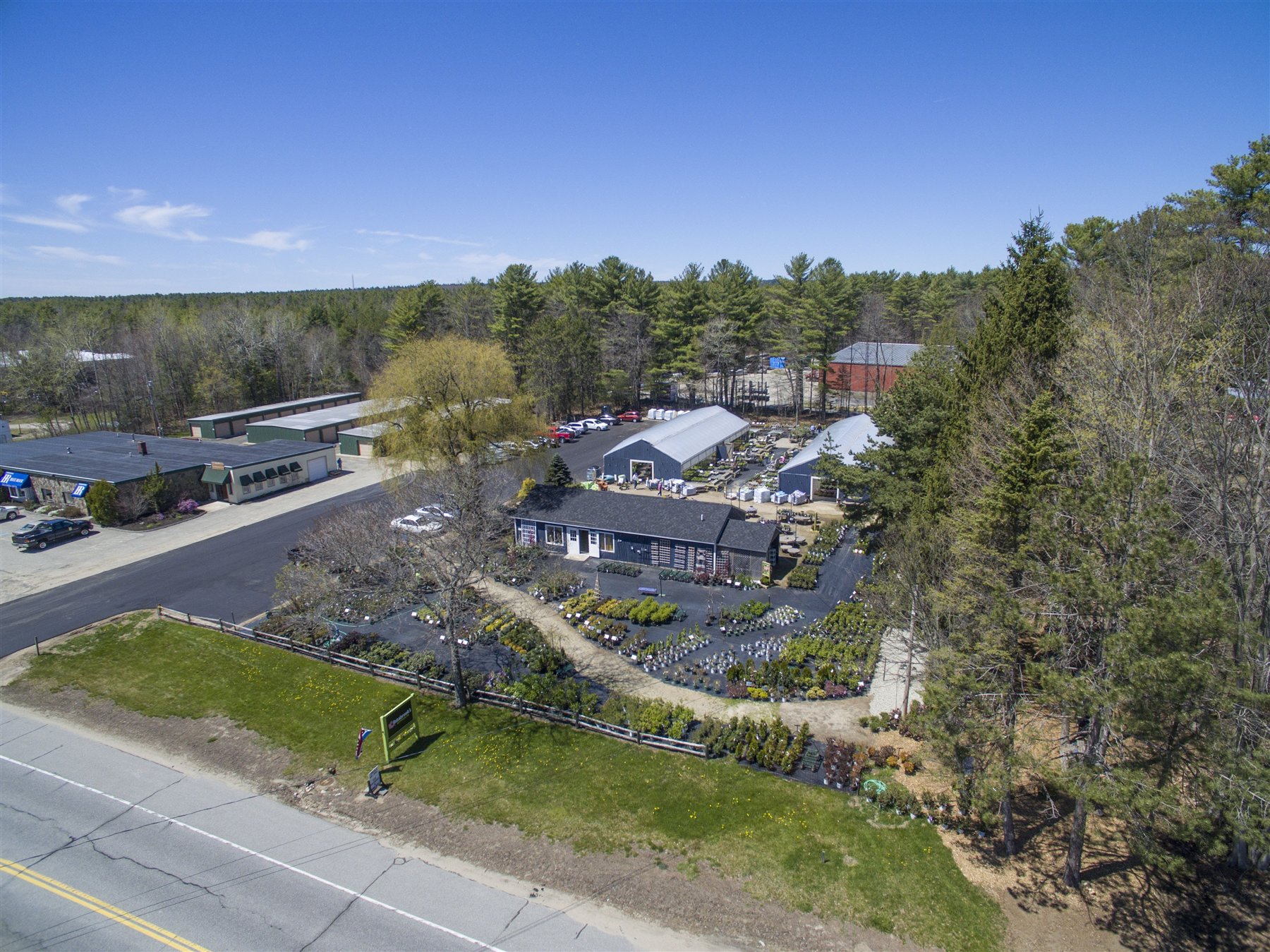 Aerial view of Estabrook's seasonal Kennebunk garden center