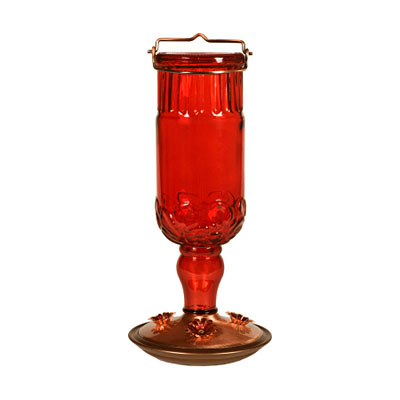 Woodstream Antique Bottle Hummingbird Feeder - Red