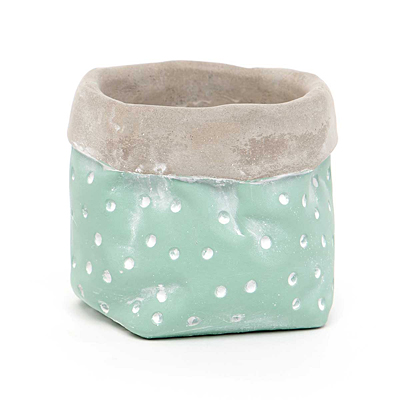 Pot - Bag with Dots Concrete, Teal