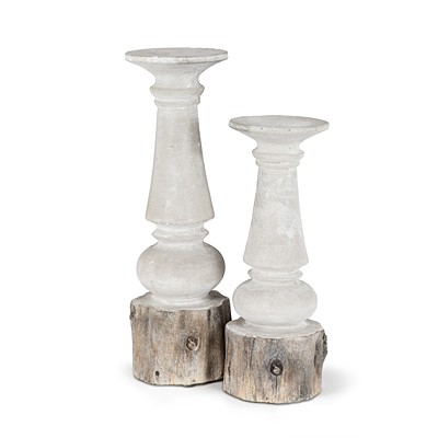 Candle Holder - Bark Base Pillar