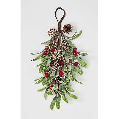 Teardrop - Red Berries, Mistletoe, Pine Cone