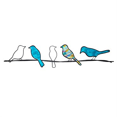 Wall Decor - Eangee Birds on a Wire - Sea Blue