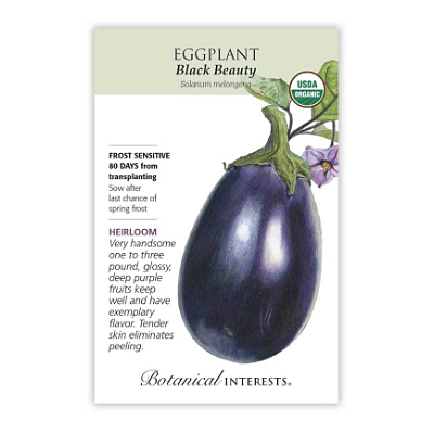 Seeds - BI Eggplant Black Beauty Org