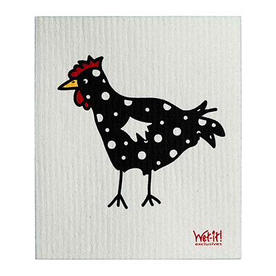 Swedish Dish Cloth - Spotted Black Chicken
