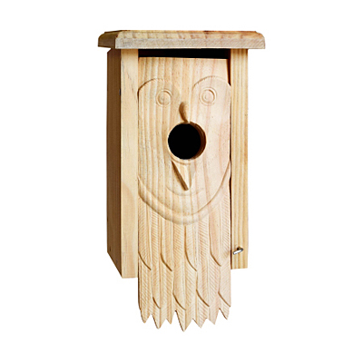 Carved Bluebird House - Owl