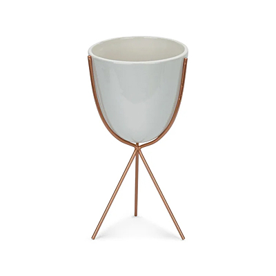 Cache in Metal Stand - White
