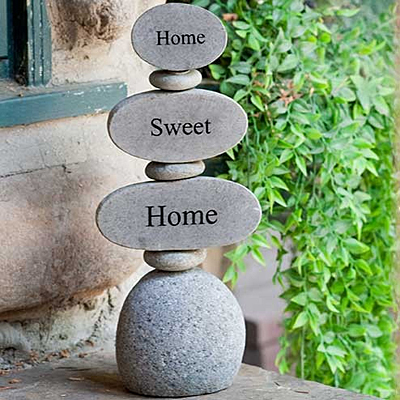 Rock Cairn - Engraved Home Sweet Home