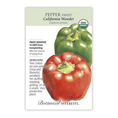 Seeds - BI Pepper Sweet California Wonder Org