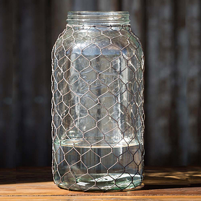 Canning Jar with Poultry Wire Extra Large