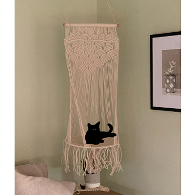 Macrame Cat Hammock - Woven Cotton