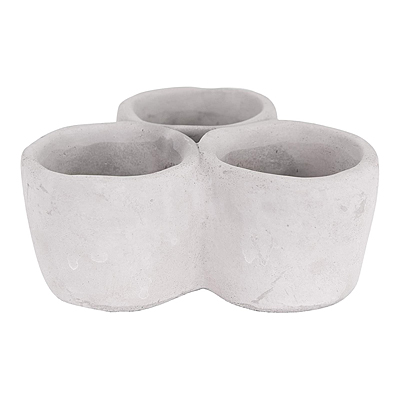 Cement Planter with 3 Sections