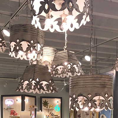 Chandelier - Floral Edge Distressed Cream