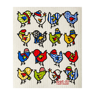 Swedish Dish Cloth - Winter Little Chicks