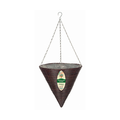 Hanging Basket - Rattan Cone - Brown