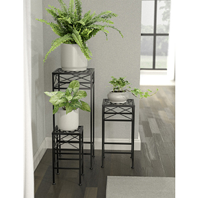 Nested Cross Hatch Plant Stand