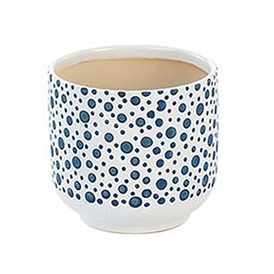 Blue White Dots Planter