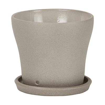 Easy Planter att Saucer - Taupe Stone
