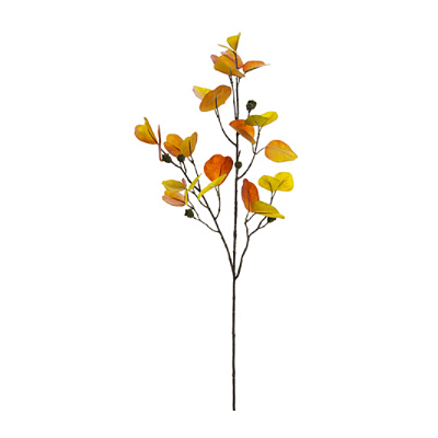 Spray - Eucalyptus with Pod, Orange/Brown