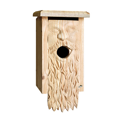 Carved Bluebird House - Father Time