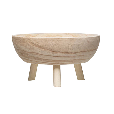 Paulownia Wooden Footed Bowl