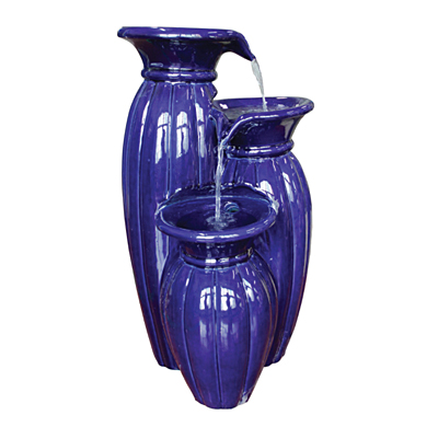 Fountain - 3 Tier Jar with LED Light (Cobalt)