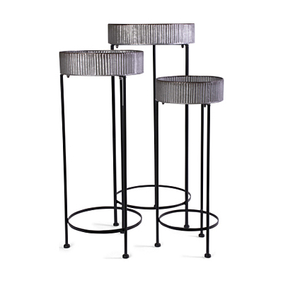 Plant Stand - Galvanized Round