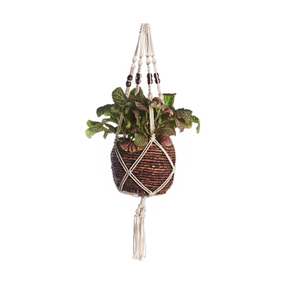 Plant Hanger Brown Beaded