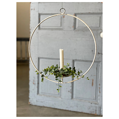 Hanging Halo Taper Holder - Cream