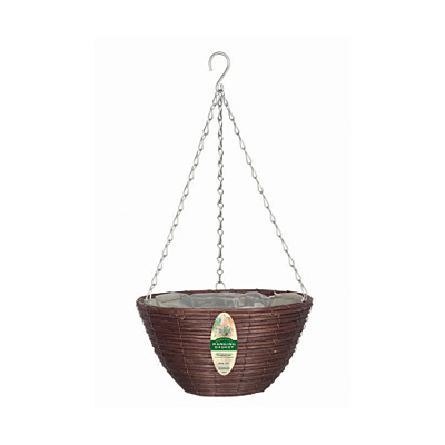 Hanging Basket - Rattan Brown