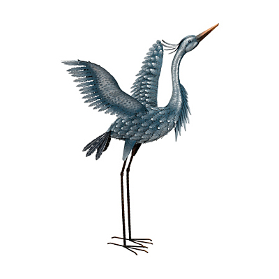 RA Metallic Blue Heron Wings Up