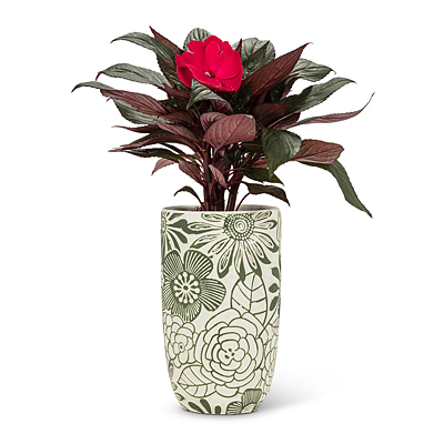 Vase - Hippie Flower, Cement Green