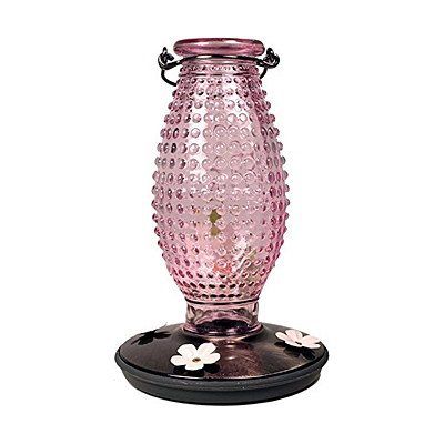 Hummingbird Feeder Hobnail - Pink Vintage