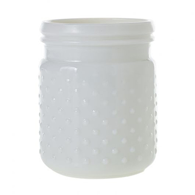 Hobnail Jar - White