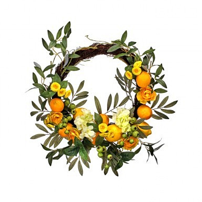 Wreath - Hydrangea Lemon & Berry Crescent