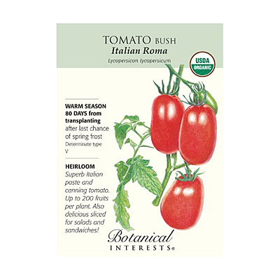 Seeds - BI Tomato Bush Roma Italian Org