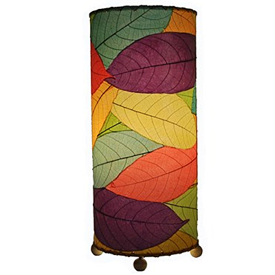 Table Lamp - Eangee Cylinder Cocoa Leaf Multi
