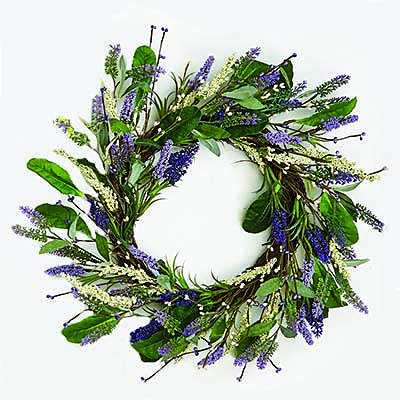 Wreath - Lavender with Leaves, Twig Base