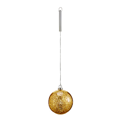 Ornament - Glass Ball with Light, Gold