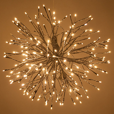 Starburst Lighted Branches Silver/WW Twinkle