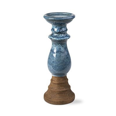 Candle Holder - Blue Malibu Pillar