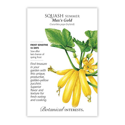 Seeds - BI Squash Summer Max's Gold Zucchini