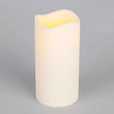 LED Pillar Candle - Outdoor Melted Edge with Timer
